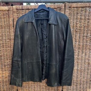 Vintage black leather jacket